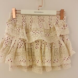Loveshackfancy VICTORIAN BOHEMIAN Cream Lace Skirt